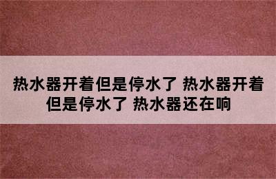 热水器开着但是停水了 热水器开着但是停水了 热水器还在响